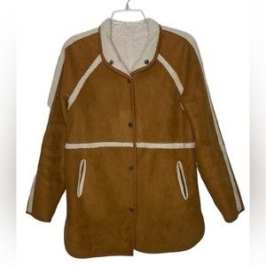 Me Jane Faux Sherpa & Suede Reversible Jacket Sz M